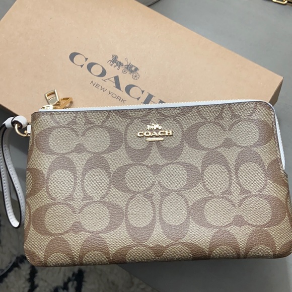 Coach Handbags - Coach Double Zip Wallet In Signature Canvas